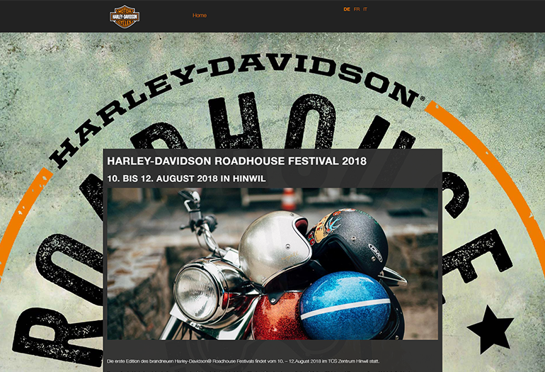 Roadhousefestival Auto Webseite Desktop Design