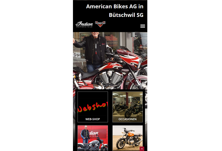 Indian Motorcycles Webseite Mobile/SmartPhone Design