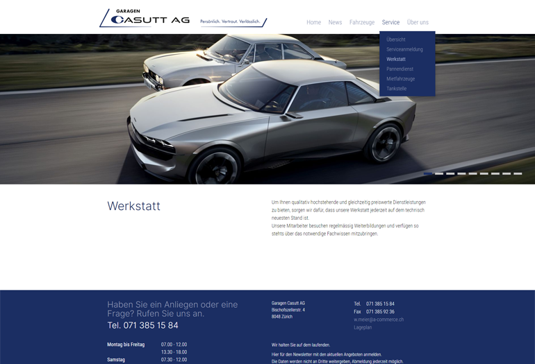 Peugeot Auto Webseite Desktop Design Werkstatt