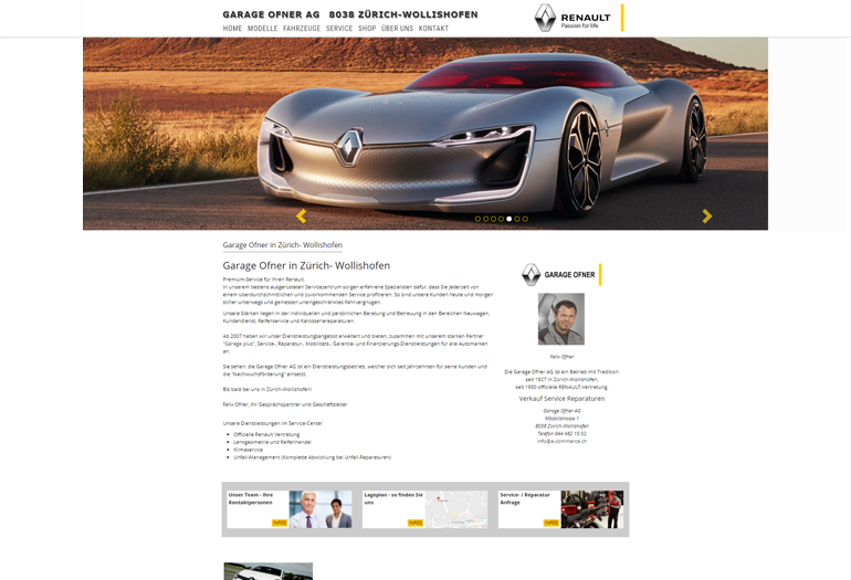 Renault Auto Webseite Desktop Design