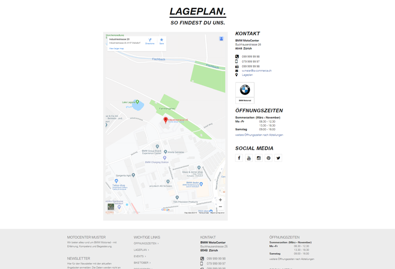 BMW Motorrad Webseite Desktop Design Lageplan