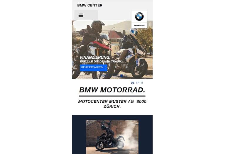 BMW Motorrad Webseite Mobile/SmartPhone Design