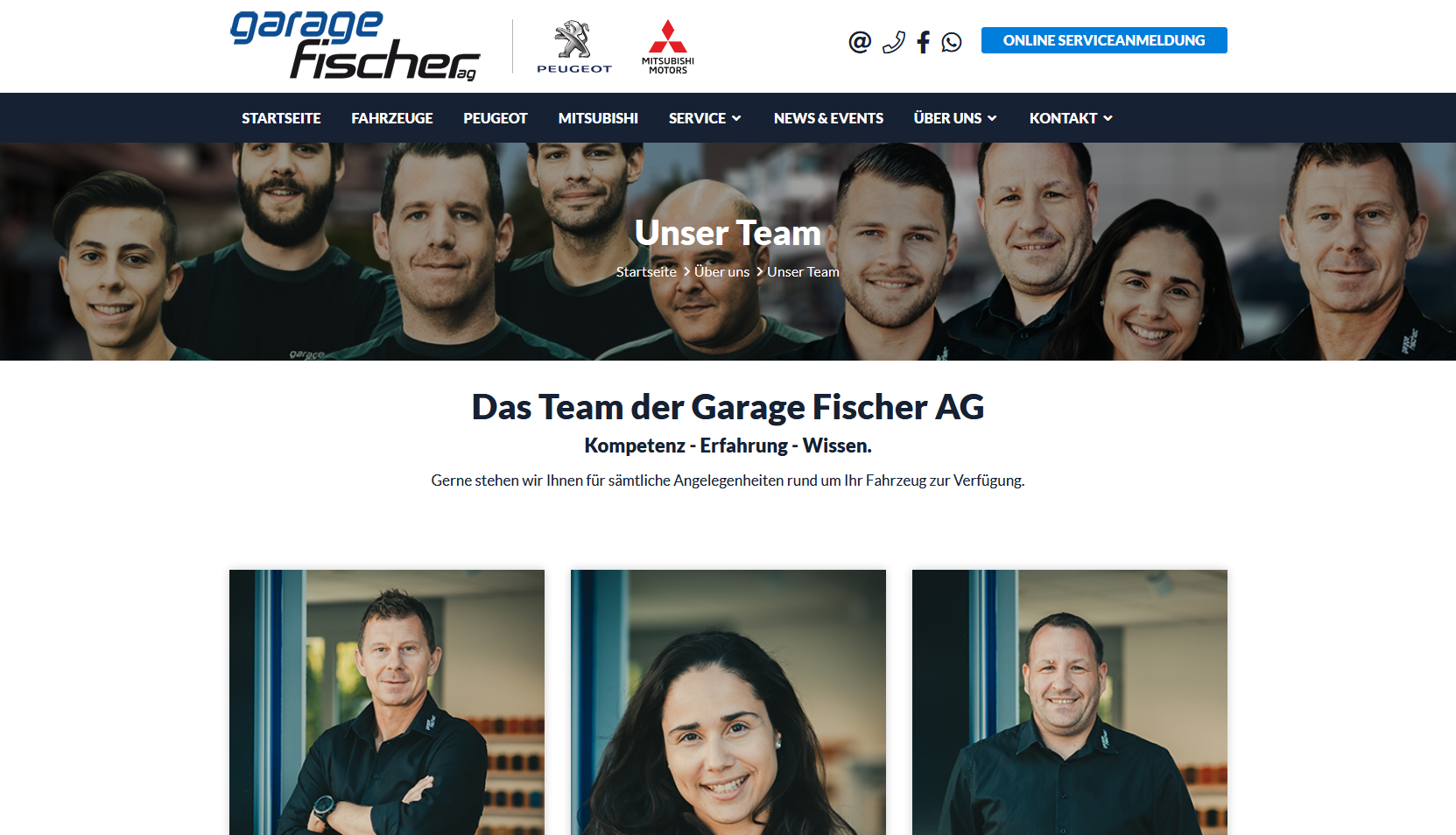 Garage Fischer Dietikon Webseite Desktop Design Galerie