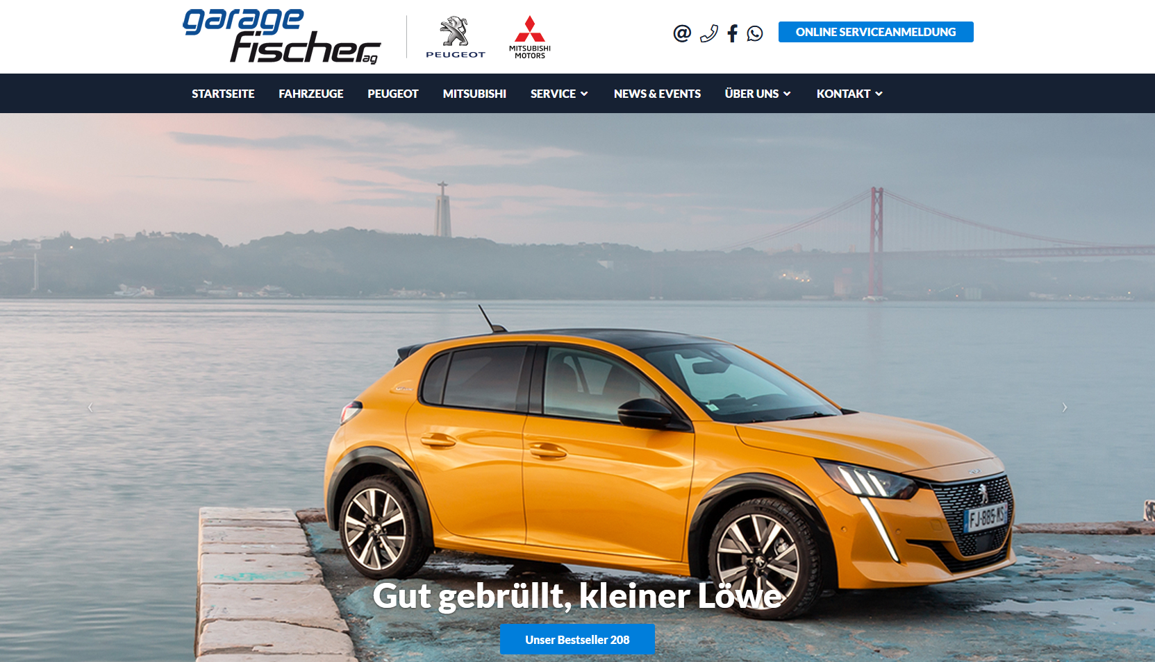 Garage Fischer Dietikon Webseite Desktop Design