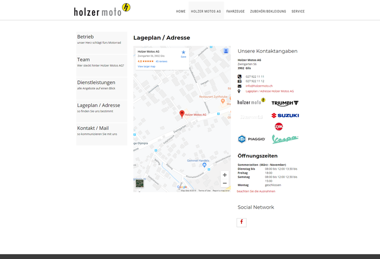 Multimarken (Multisite) Händler Webseite Desktop Design Lageplan