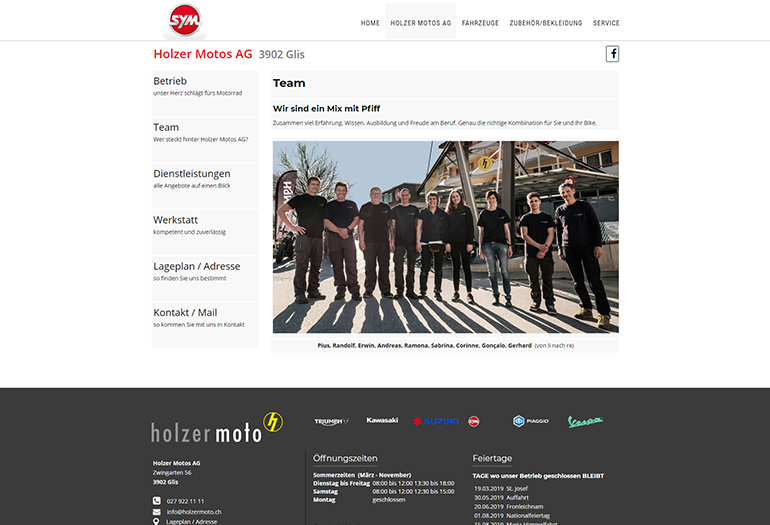 Multimarken (Multisite) SYM Webseite Desktop Design Mitarbeiter