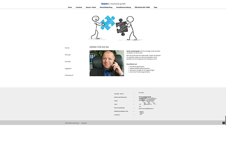 Leonis Treuhand Webseite Desktop Design Portrait