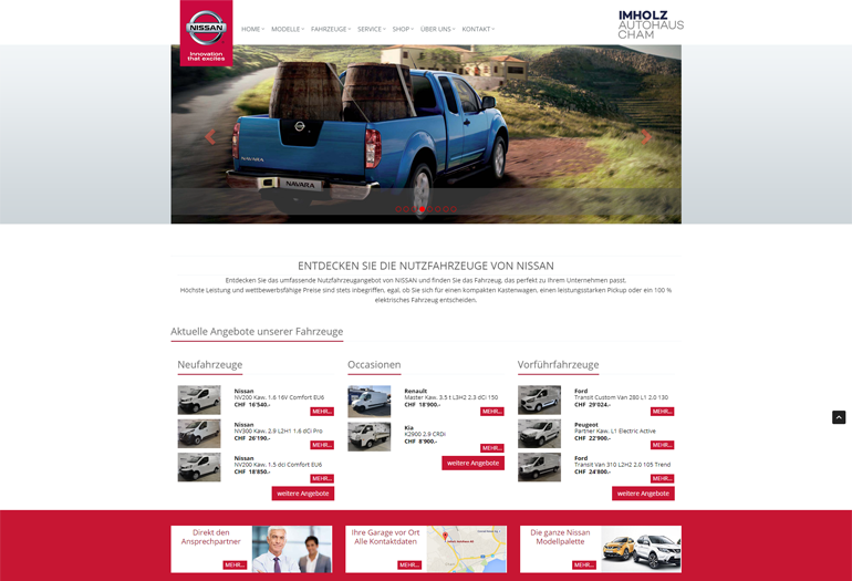 Nissan Webseite Desktop Design