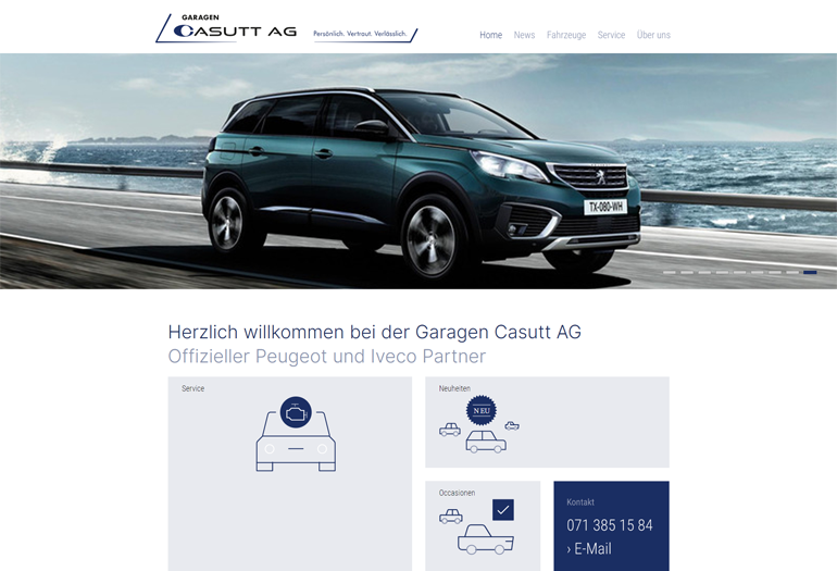 Peugeot Auto Webseite Desktop Design